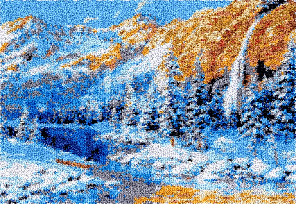 

Latch hook rug kits with Pattern Cross stitch embroidery kit Footprint Carpet with your needlework Butterfly Black 69-102 Snow