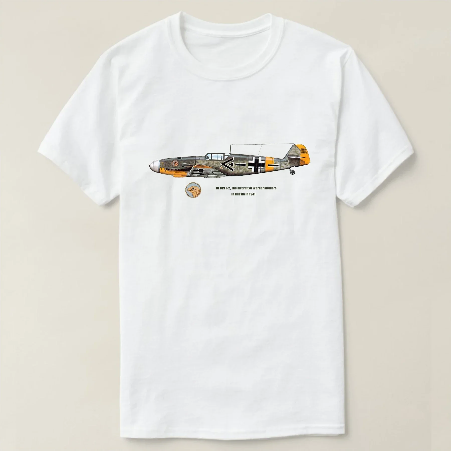 الحرب العالمية الثانية الألمانية JG 51 Werner Molders Bf 109 F-2 مقاتلة تي شيرت 100% القطن س الرقبة قصيرة الأكمام الصيف عادية قميص رجالي #3