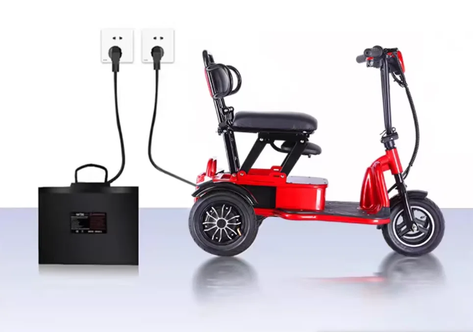 Electric Dual Motor Disability Powered Mobility Tricycle Electric Scooter with Seat Max Load 200kg Scooter 3 Wheel