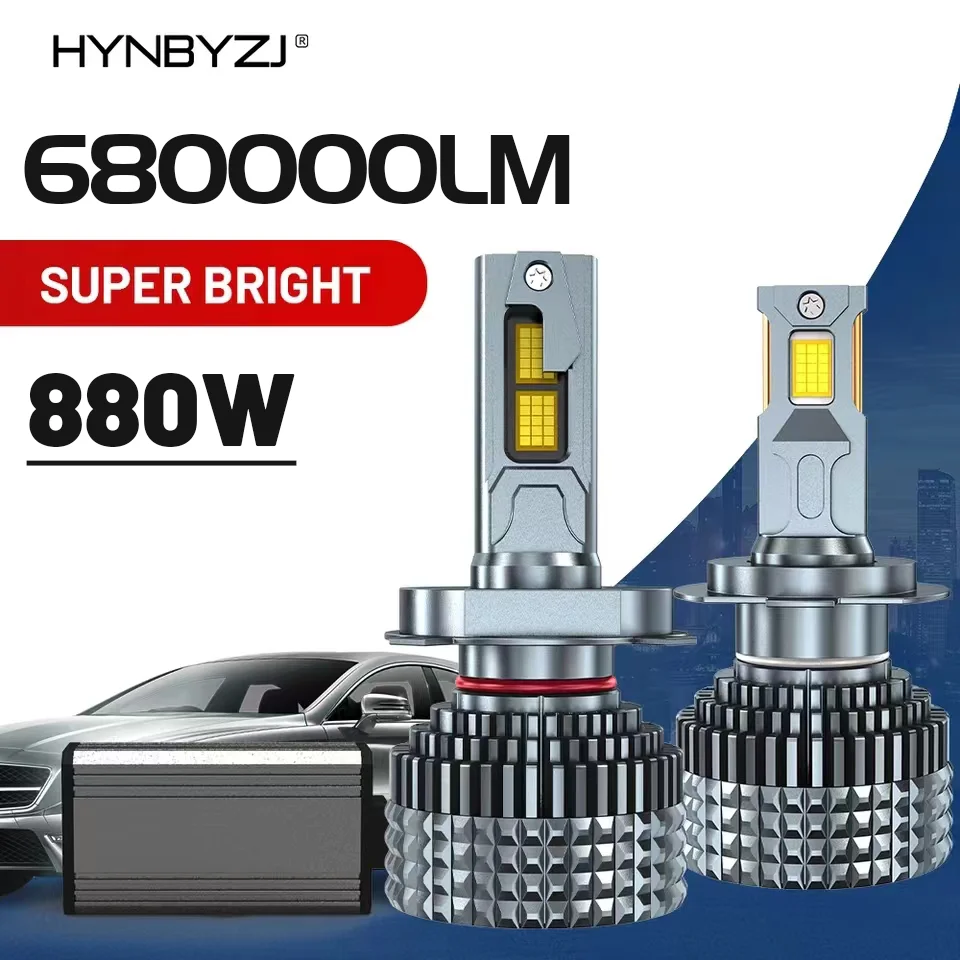 

HYNBYZJ H7 LED 880Вт 680000 Фары LM Canbus 6000K H1 H4 H11 9012 HIR2 H8 H9 9005 9006 HB3 HB4 Сверхмощная мощность 12 В 24 В