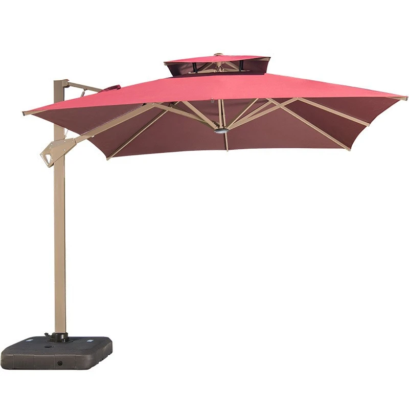 

Outdoor Parasol LED Lamp Roman Umbrella Courtyard Villa New Chinese Hydraulic Umbrella Outdoor Parasol