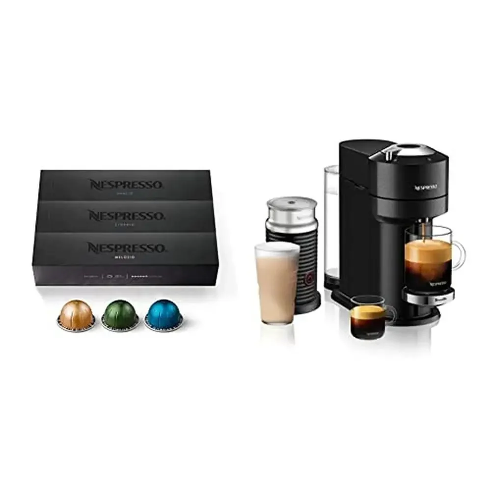 Premium Coffee and Espresso Machine by Breville Milk Frother Included  VertuoLine Pods Variety Pack Intense Flavors Stormio