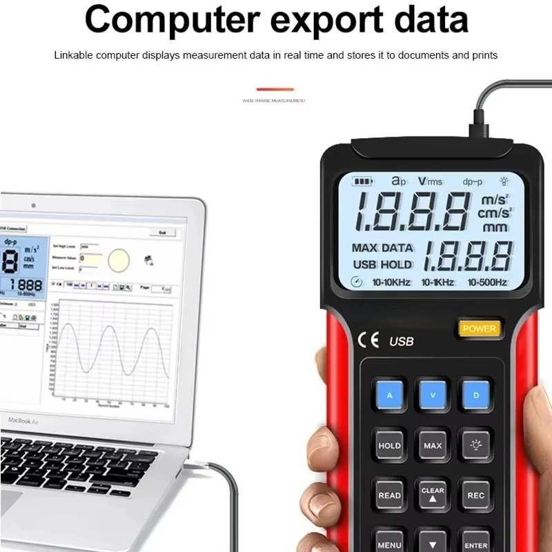 Compteur de vibrations Portable, compteur de vibrations de haute précision, détecteur de vibrations de défauts de moteur industriel