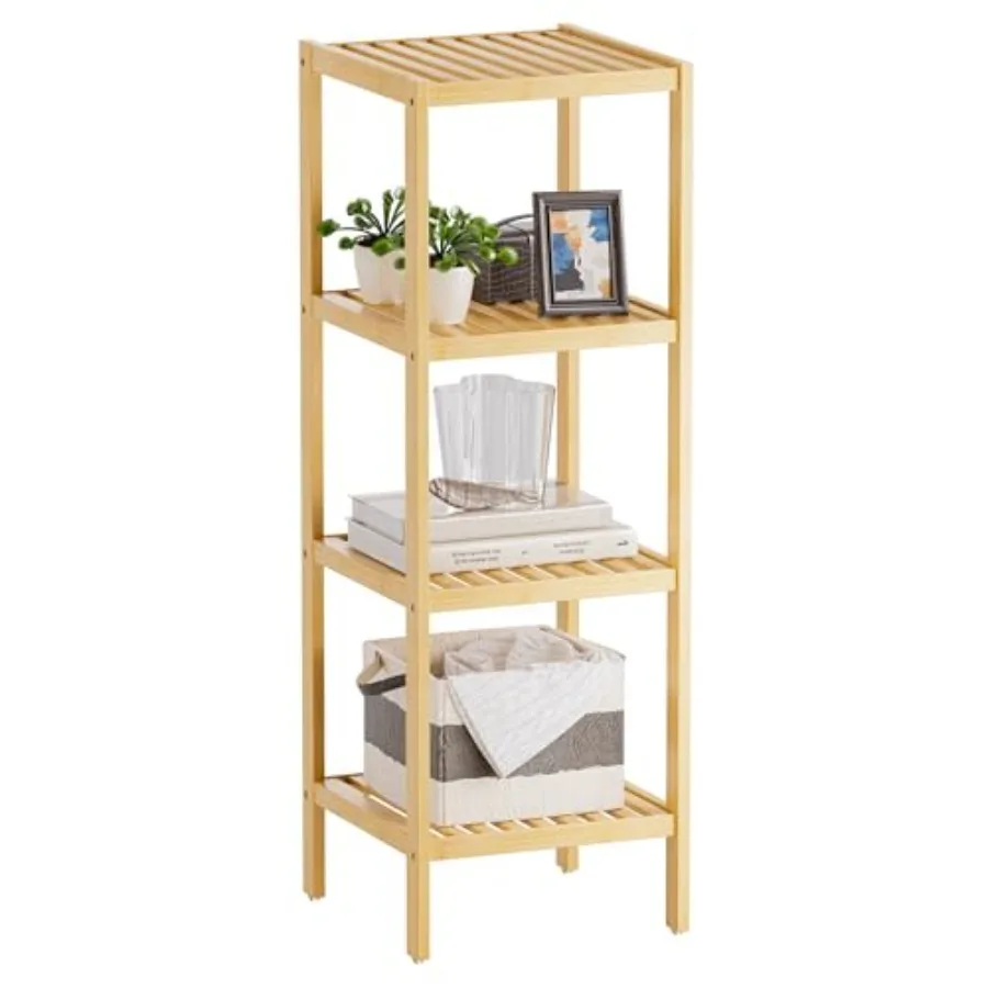 

Bathroom Storage Shelf Bamboo Rack Organizer Multifunctional Shelving Unit for Living Room Bedroom Kitchen