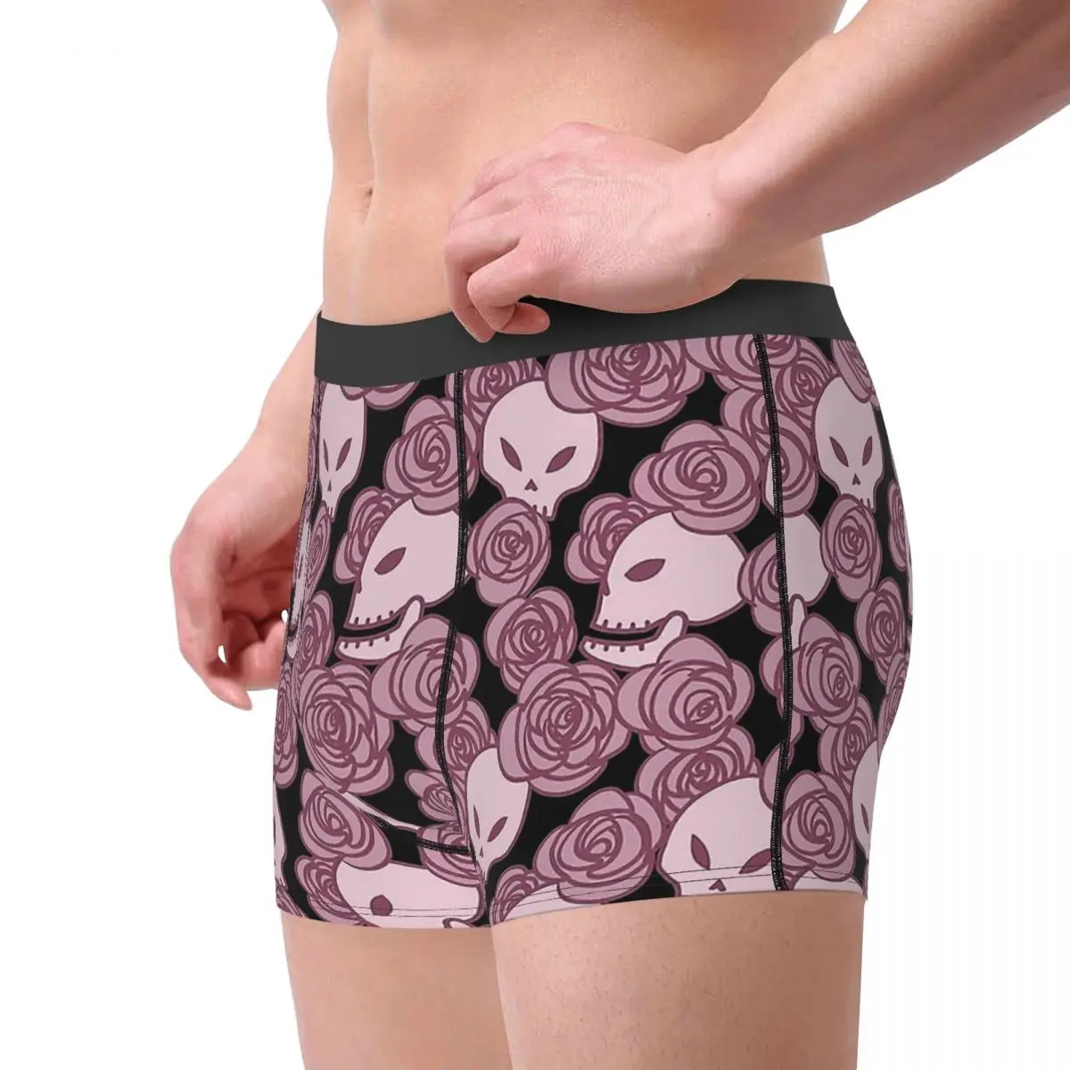 Cartoon Bone And Roses Flower And Skulls Underpants Cotton Panties Men's Underwear Comfortable Shorts Boxer Briefs