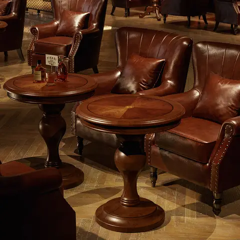 American Retro Style Bar Sofa Chair Clear Bar Small Restaurant Commercial Table and Chair Combination Single Chair