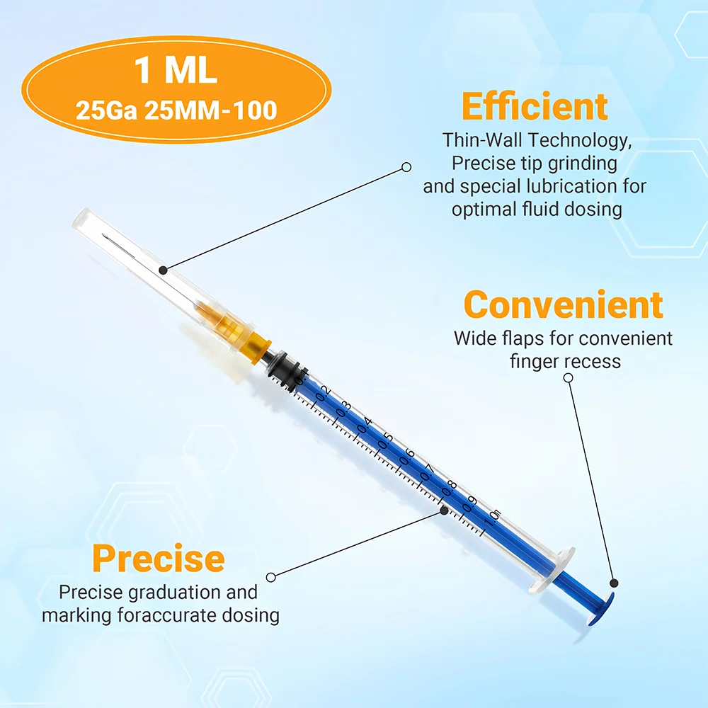 Disposable 1ml Syringe with or Without Needle Protection Cover, Suitable for Industrial, Veterinary, and Laboratory Applications, Can Be Used as a Sampler, Dispenser, DIY Ink Injector, or for Fluid Replenishment, Dosing Extraction, Scientific Research Experiments, and Plant Watering.