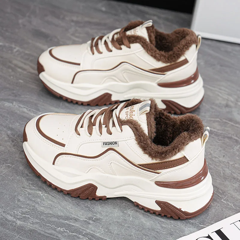 

Women's Dad Shoes Plush Insulation Comfortable Sports Shoes Womens Winter Wear-resistant Non Slip Casual Shoes Height Increasing