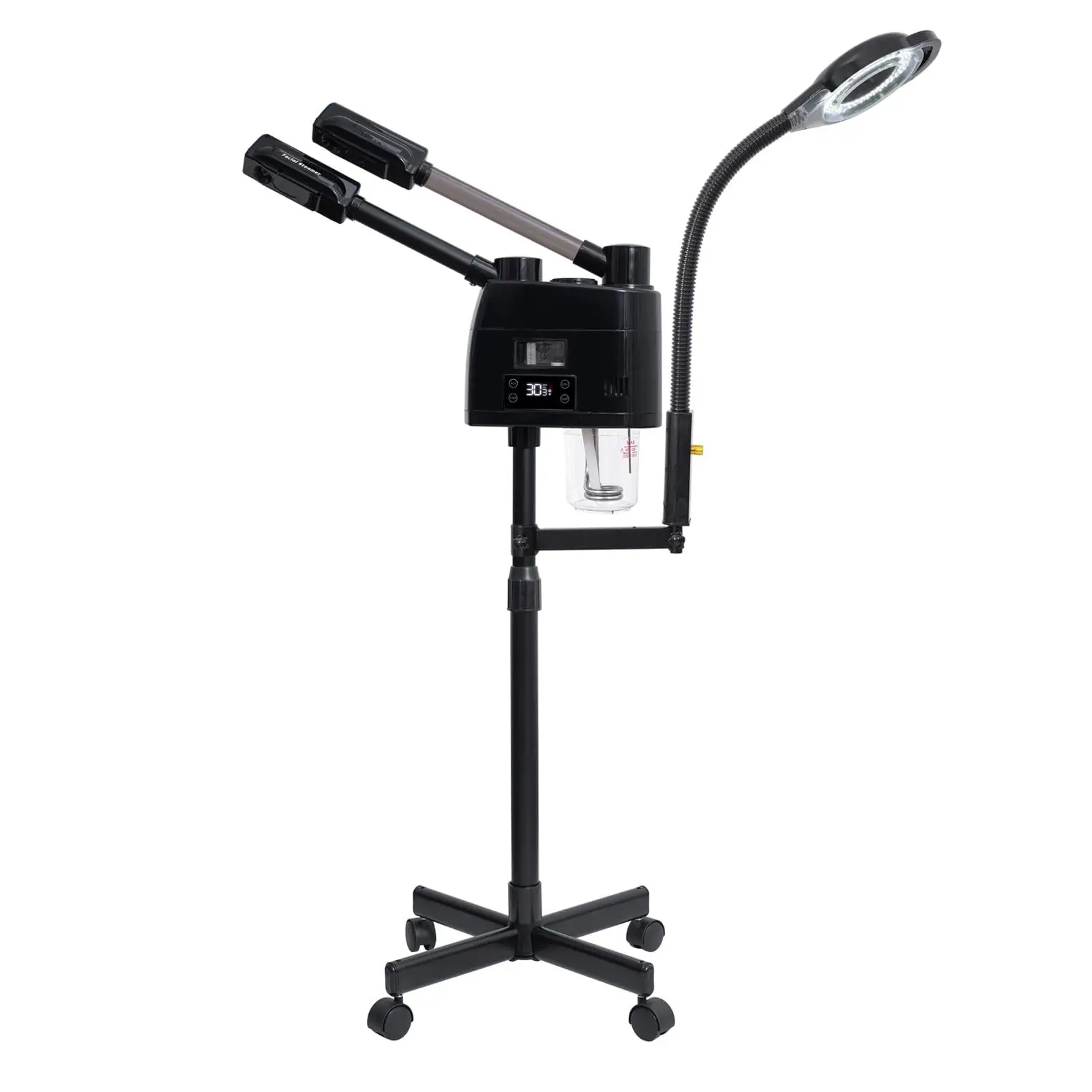 3-in-1-Gesichtsdampfer, Touchscreen-Version, Doppelröhre mit LED-Kaltlichtlupe