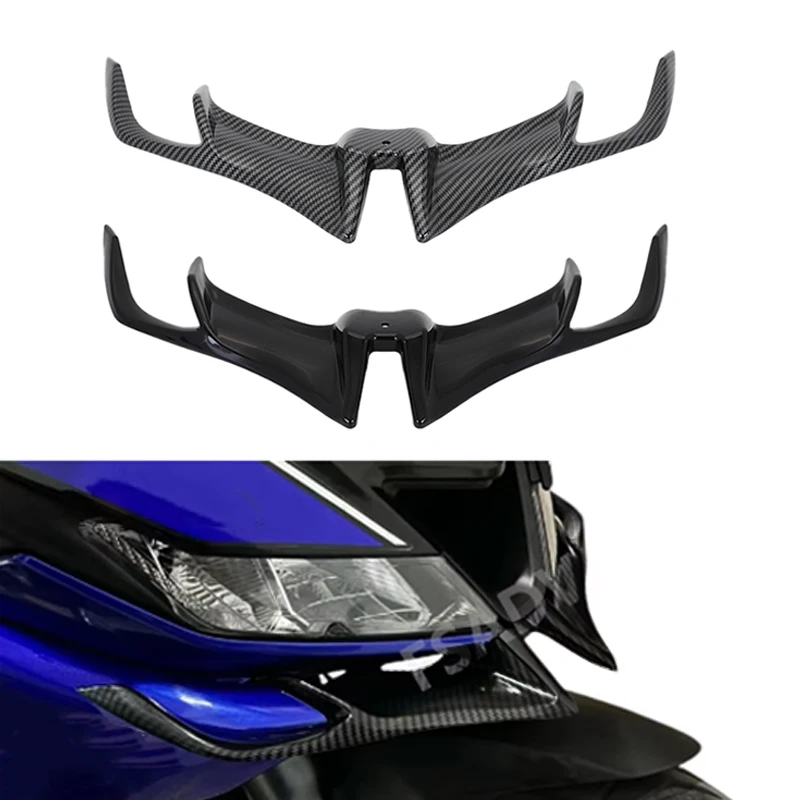 For YAMAHA R15 V3 2017 2018 2019 2020 2021 Front Fairing Winglet Wing Cover Trim Shark Fin Beak Motorcycle Accessories