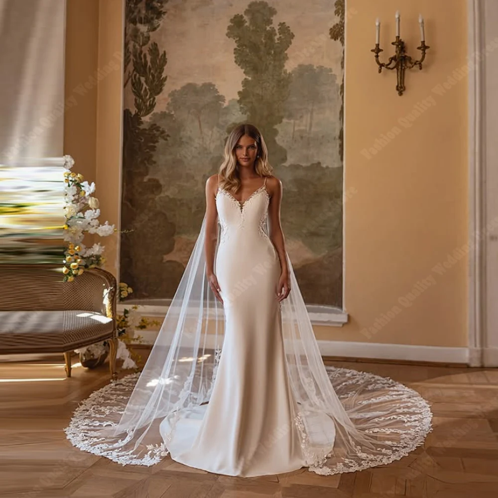 فساتين زفاف حورية البحر الساحرة للنساء مشرق مثير من الساتان زي العرائس طول التطهير مأدبة Vestidos De Novias 2026 مخصصة