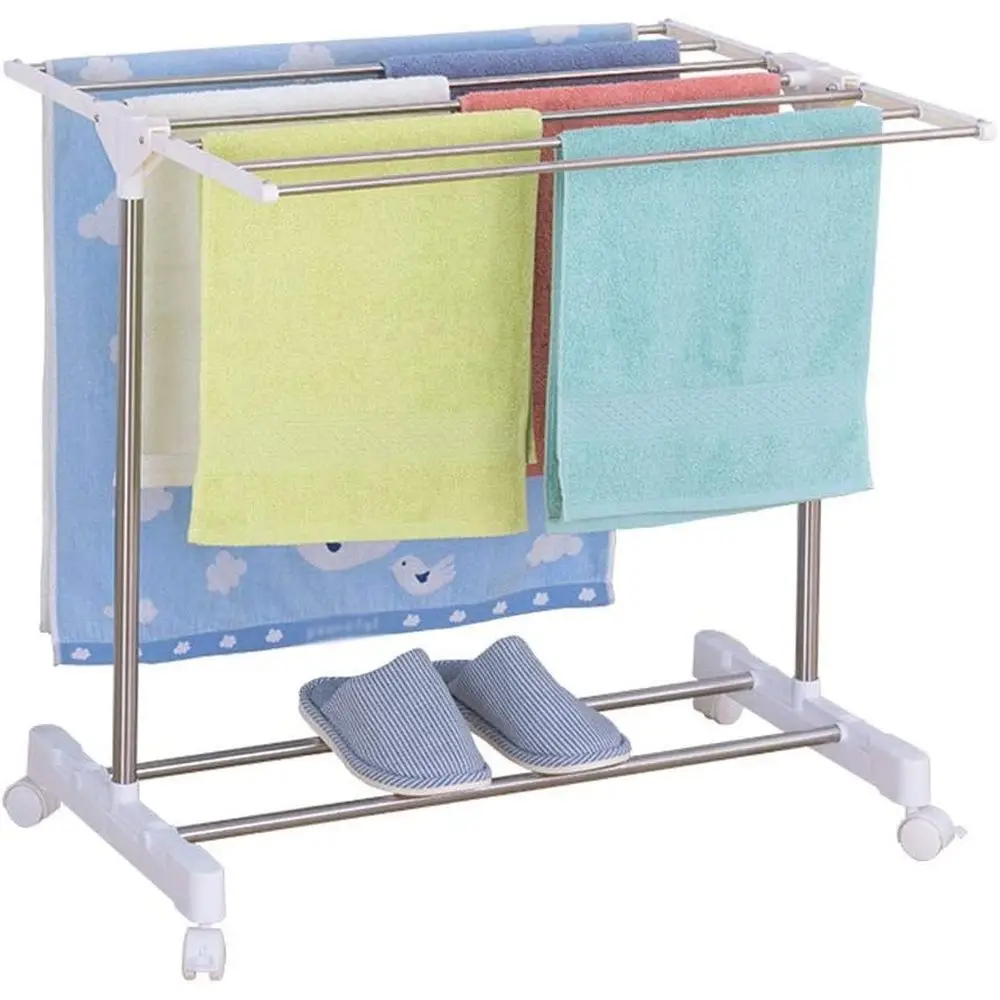 

Portable Clothes Drying Rack with Wheels, Indoor/Balcony Use, Multi-tiered for Laundry and Shoes