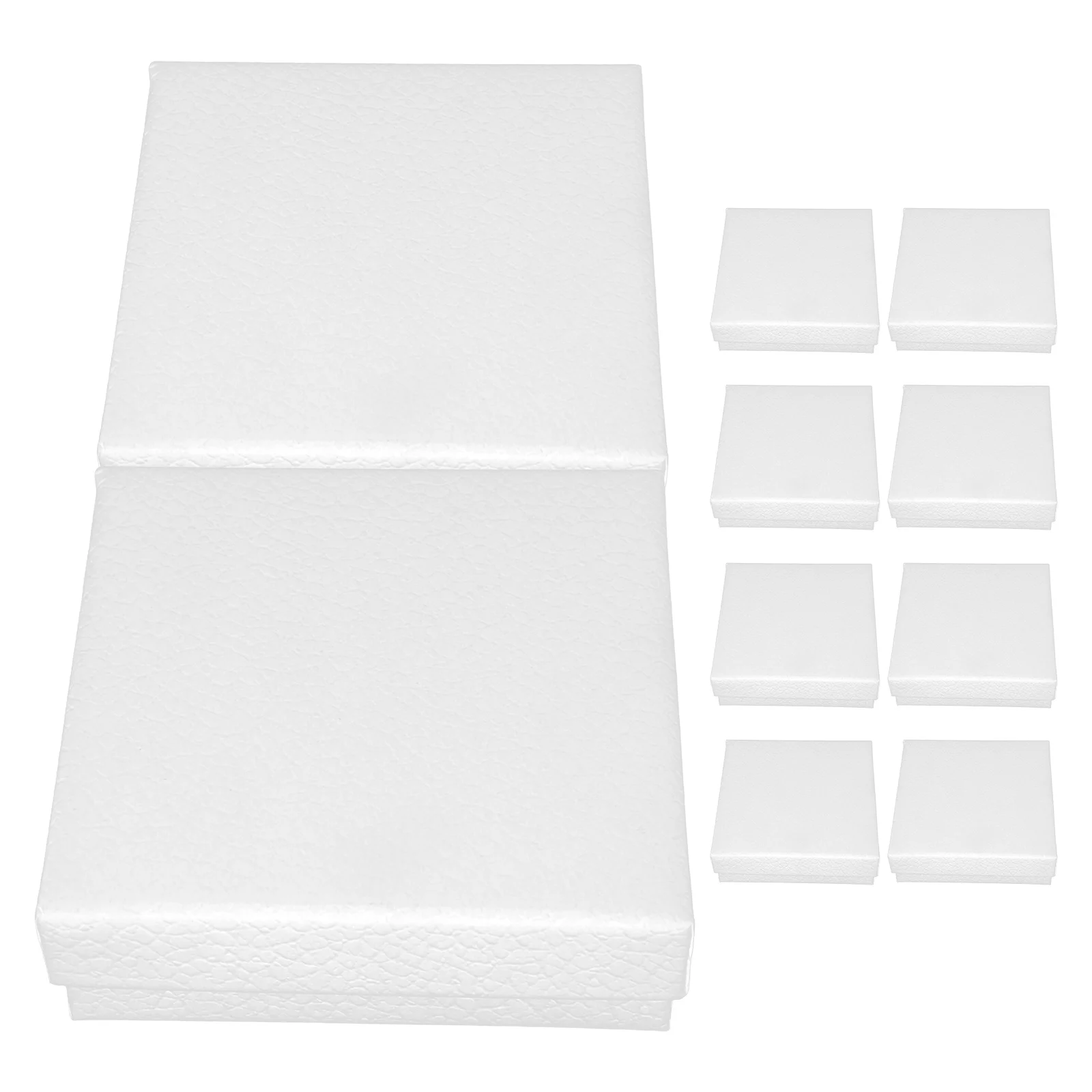 

10pcs Jewelry Packaging Boxes Small Paper Holder For Rings Necklaces Earrings Travel Wedding Present Sponge Pad Protection