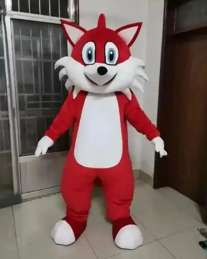 Costume de mascotte de renard rouge, costume de dessin animé de paupières, robe d'Halloween, carnaval, fête publicitaire, accessoires de performance d'anime, cosplay, nouveau