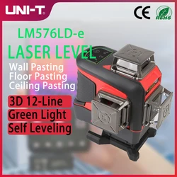 UNI-T LM576LD-e poziom zielony Laser 3D 12-liniowy instrument do przyklejenia na ścianę samopoziomujący zdalne sterowanie wewnętrzne narzędzie pomocnicze zewnętrzne