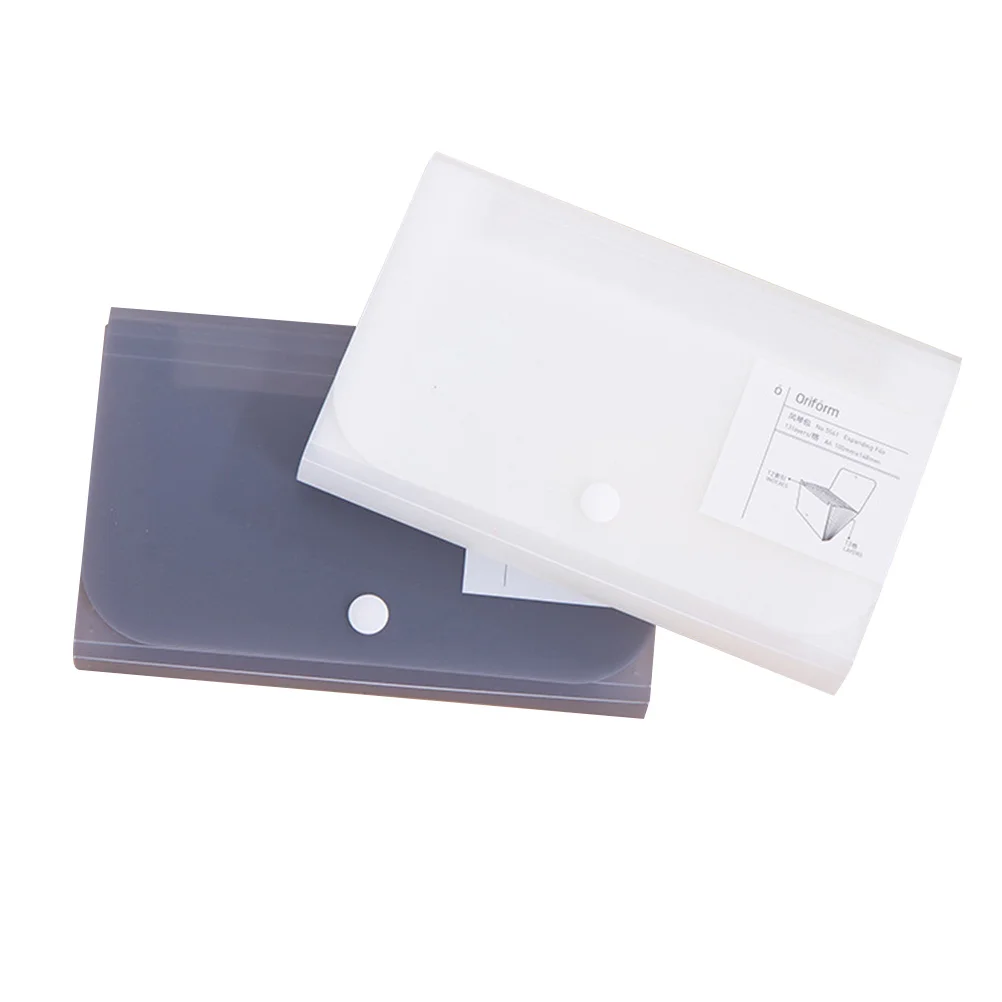 2Pcs Plastic File Folder A6 Accordion Multi-Layer Classified Portable Document Organizer for Office School Home Use Student
