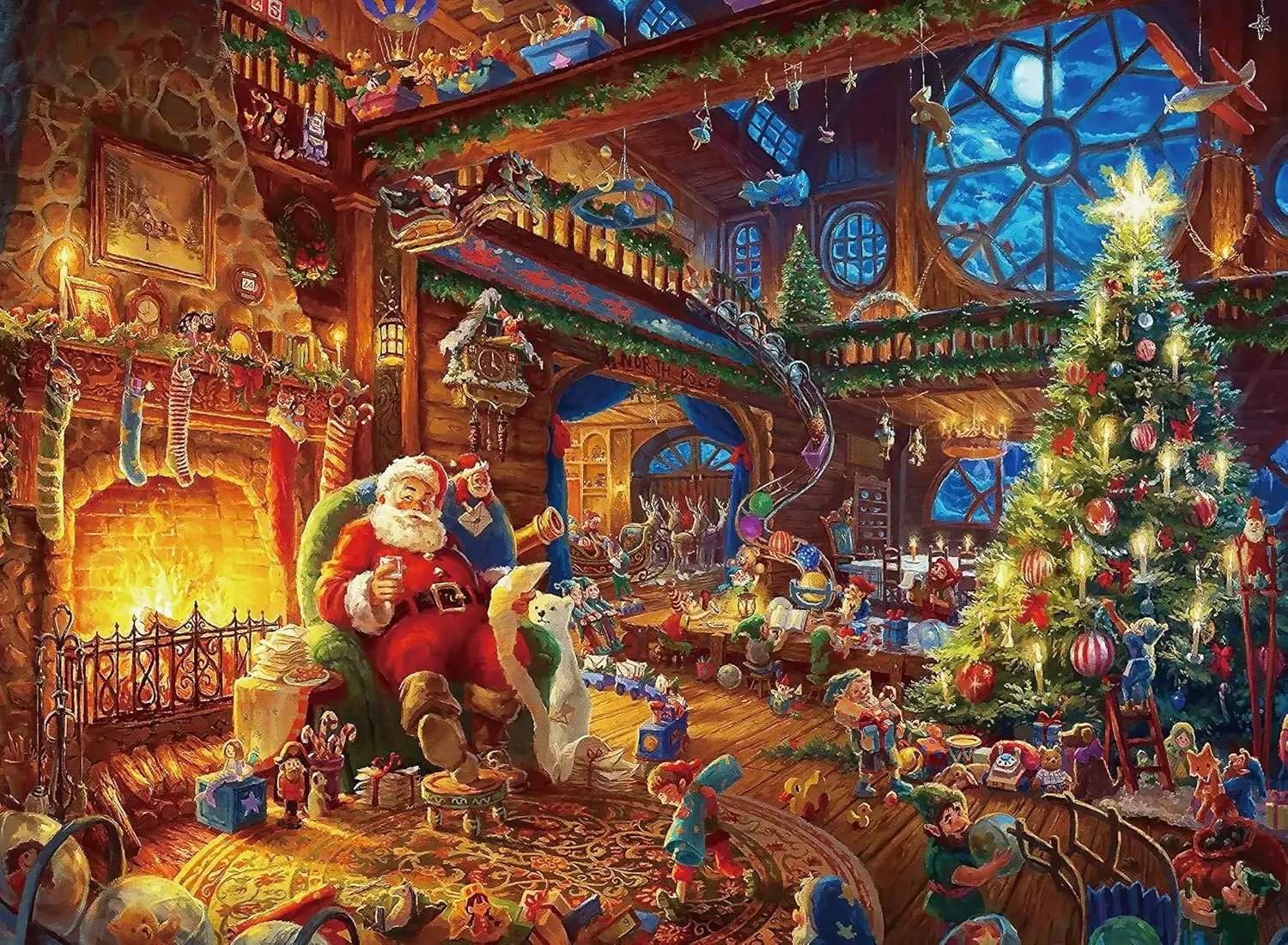 Santa Claus Wooden Puzzle 1000/500/300 Pieces Jigsaw Puzzles for Gameroom Bedroom Livingroom  Birthday Gift Challenging Game