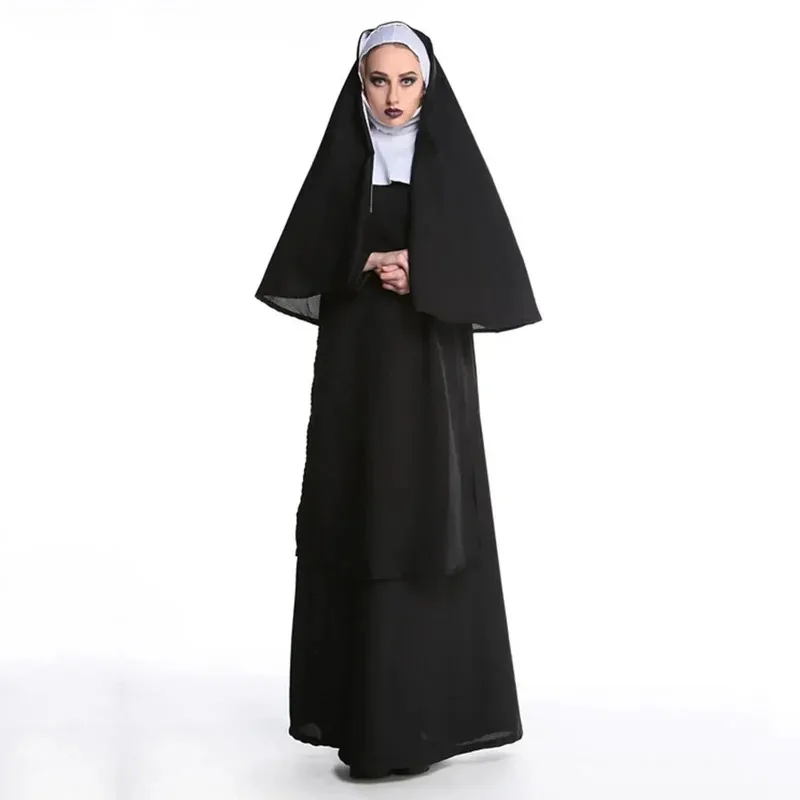 فستان راهبة تنكري للهالوين أزياء تنكرية للمسرح التقليدي أزياء تنكرية للكرنفال