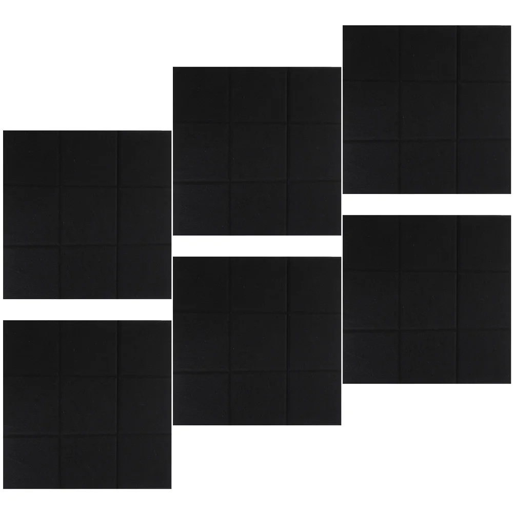 

6 pcs Black Felt Wall Stickers Soundproof Panels 9 Blocks Acoustic Absorbing Noise Cancelling Boards for Home Office Studio