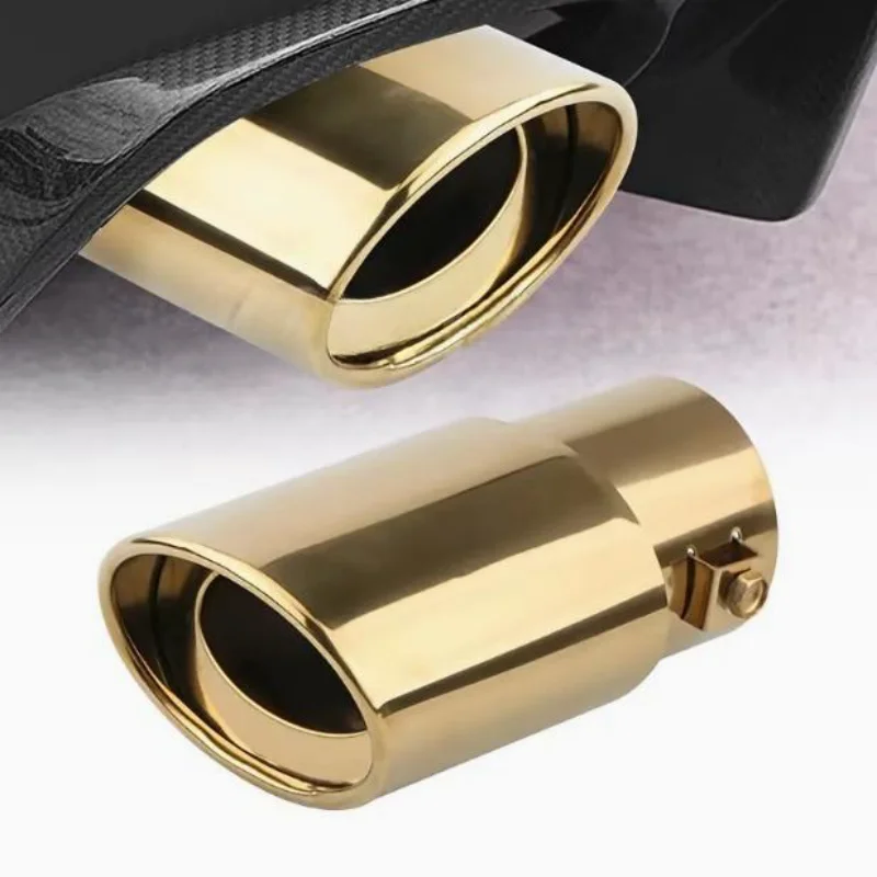 Car Accessories Automobile Exhaust Pipe Sleeve Tail Throat Muffler Tip Gold Silencing Stainless Steel Modified Exhaust Pipe