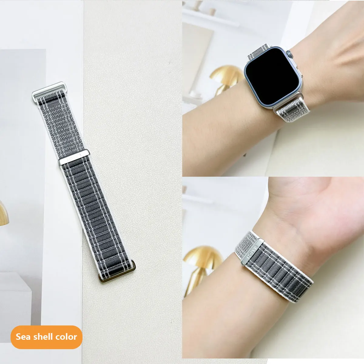 Suitable for Huawei watch Fit3/Fit4/Fit4pro wavy nylon loop strap, metal connector comfortable breathable wristband