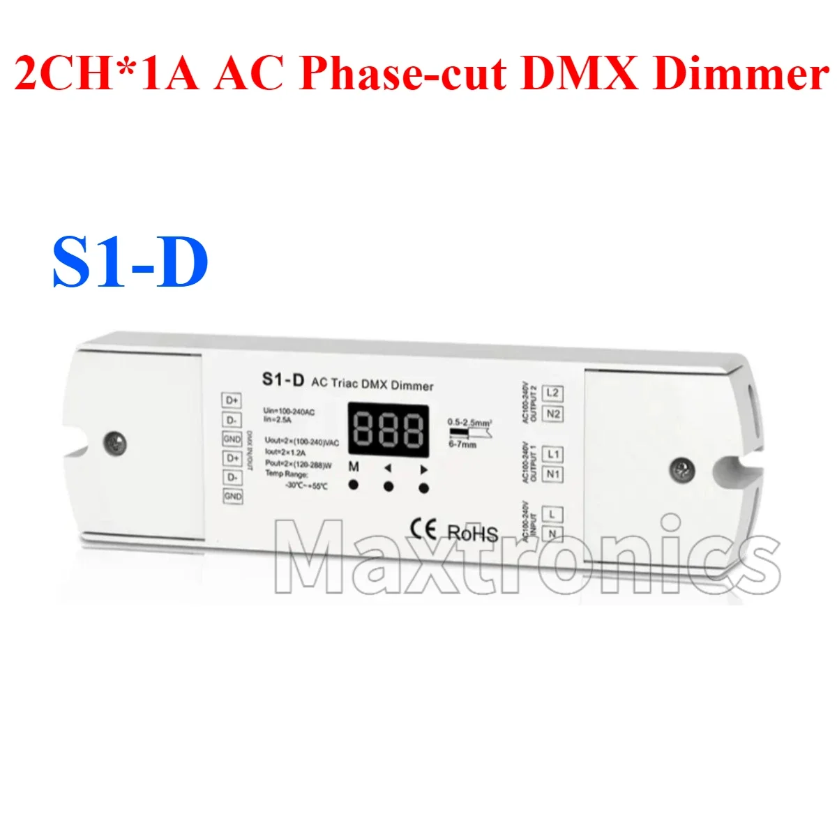 S1-D(2CH*1A) S1-D1(1CH*2A) LED AC Triac DMX Dimmer S1-DR(2CH*1.5A) SK1(1CH*6A Knob 1-10V Decoder) For LED Dimmable Lights Lamp