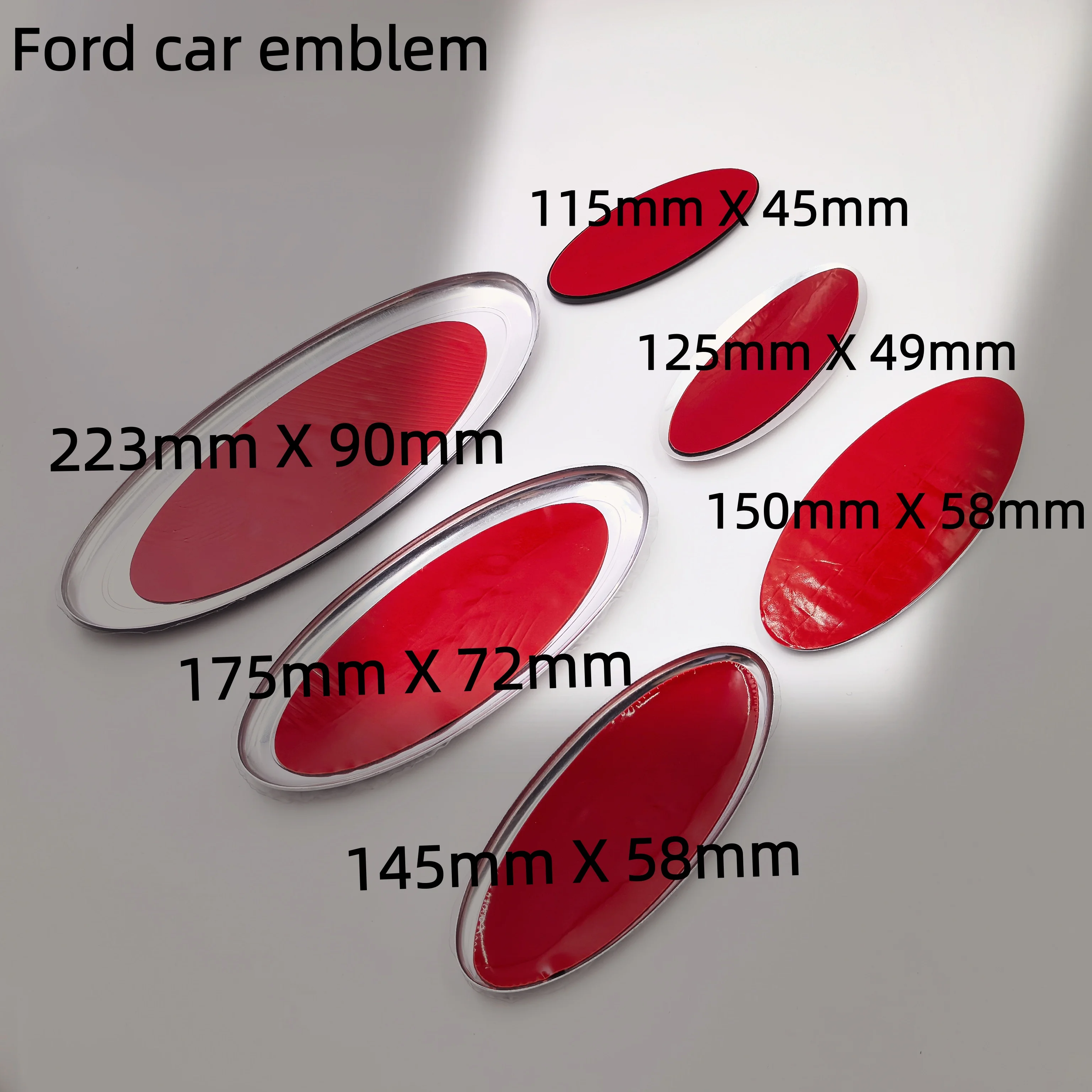 Emblema de Logotipo Automotivo ForFord 115/125/145/150/175/225mm para Capô, Porta-Malas Traseiro, Grade Dianteira e Tampa do Porta-Malas