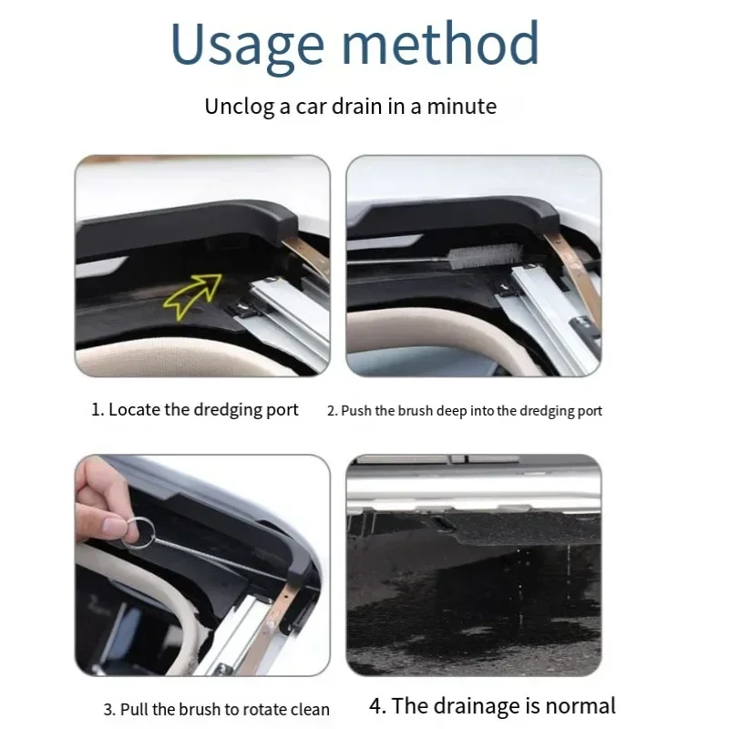 Car sunroof drain hole dredge  door pipe cleaning tool plugging and dredging cleaning brush cleaning fuel tank drain pipe