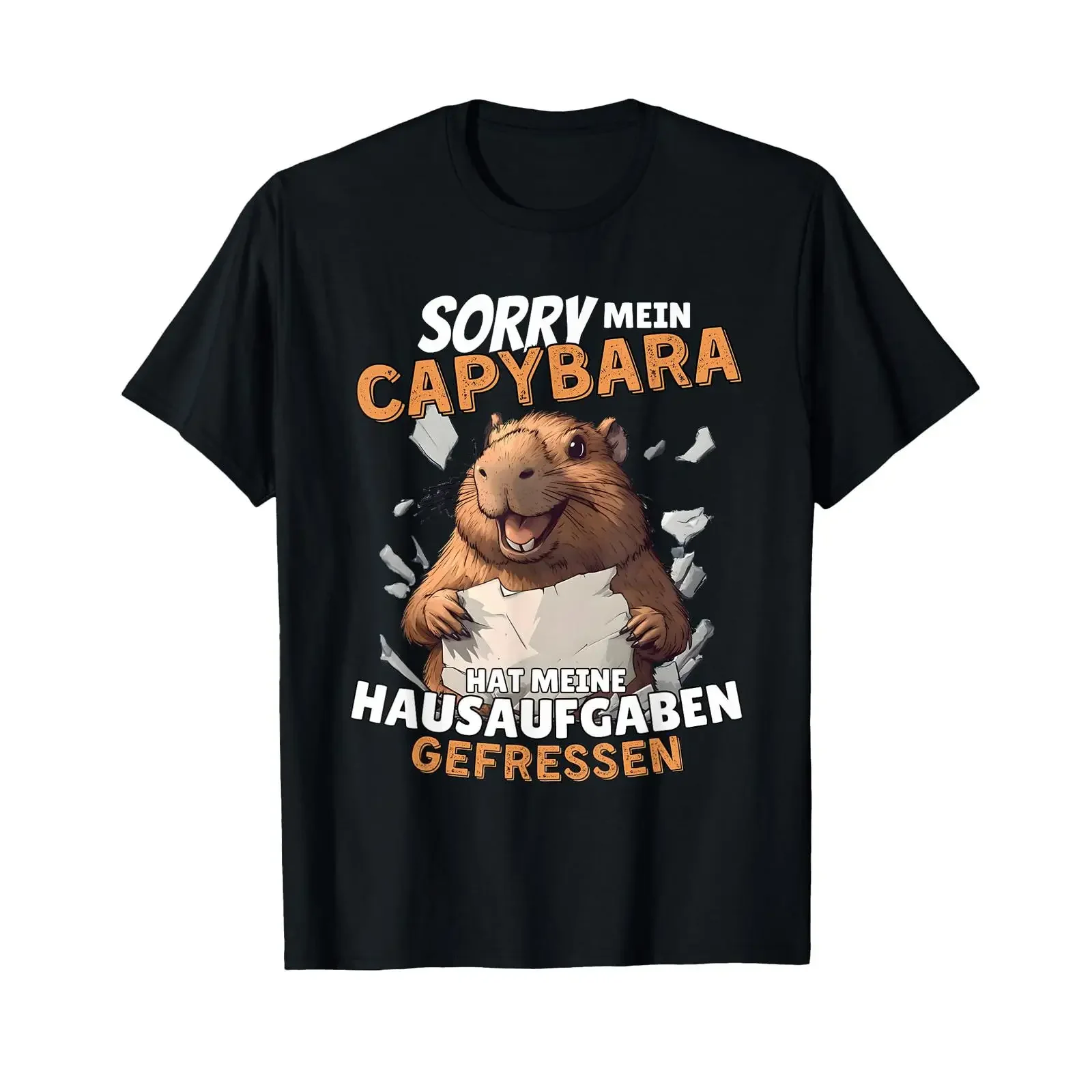 Sorry Mein Capybara Hat Meine Hausaufgaben Gefressen T Shirt vintage Washed Casual Slightly graphic Soft designer clothes