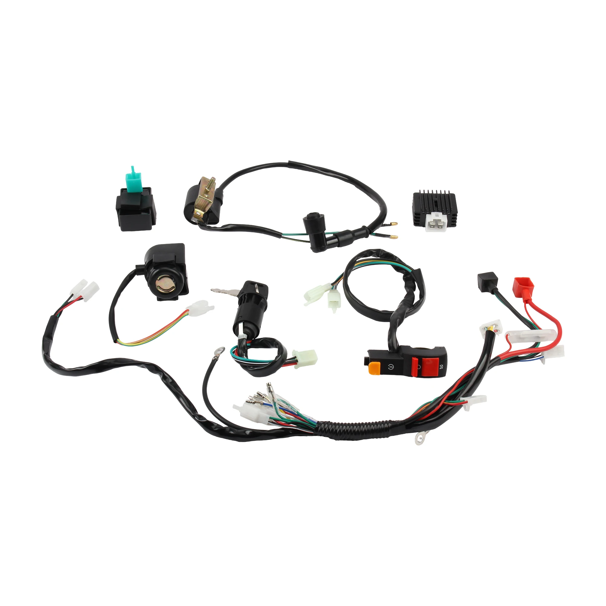 Motorrad-Elektro-Kabelbaum-Kit Zündspule Elektrisches Türschloss Gleichrichter Relais für 125cc-250cc ATV Go-Kart Dirt Bike – Detail 3