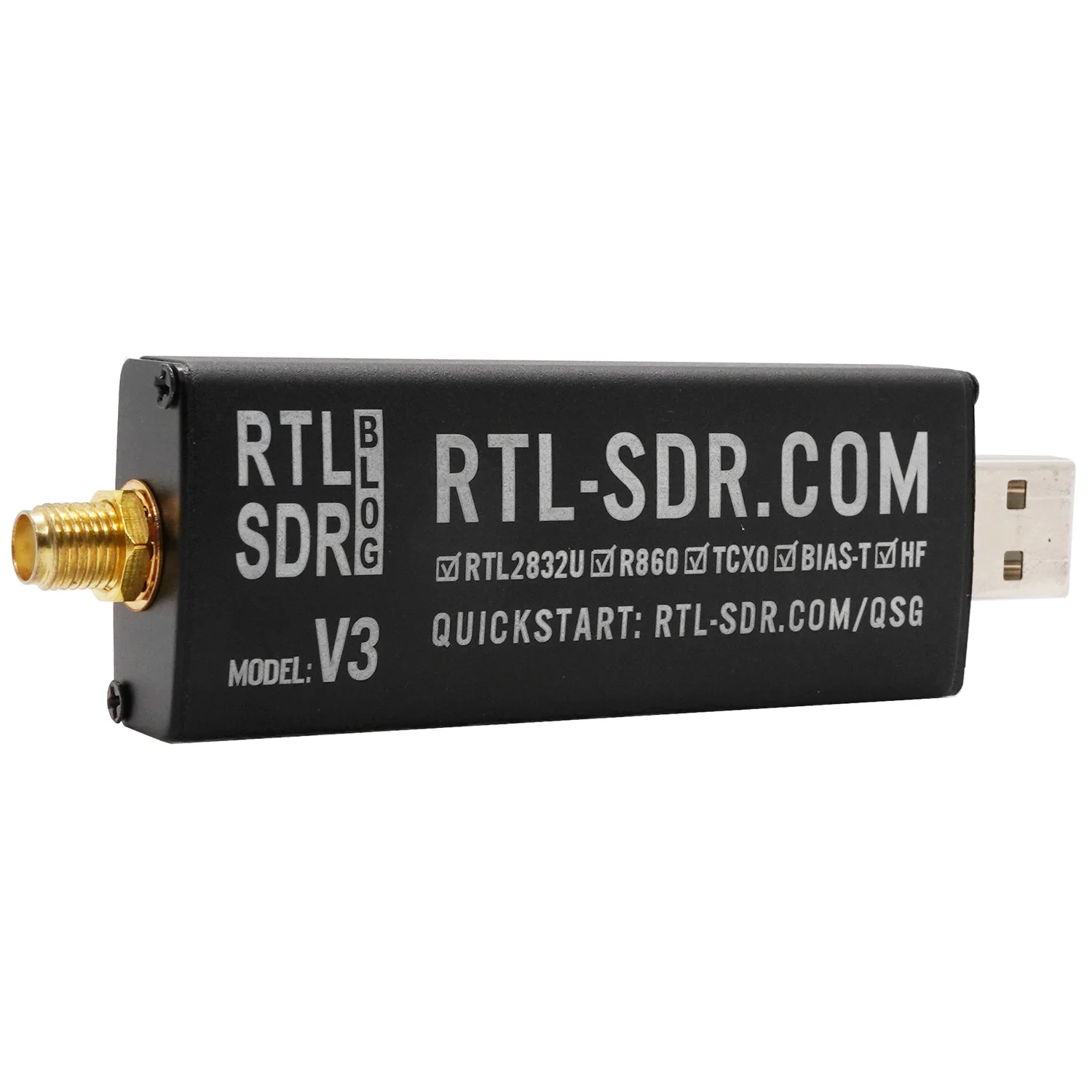 RTL-SDR Blog RTL SDR V3 R820T2 RTL2832U 1PPM TCXO SMA RTLSDR Software Defined Radio (Dongle Only)