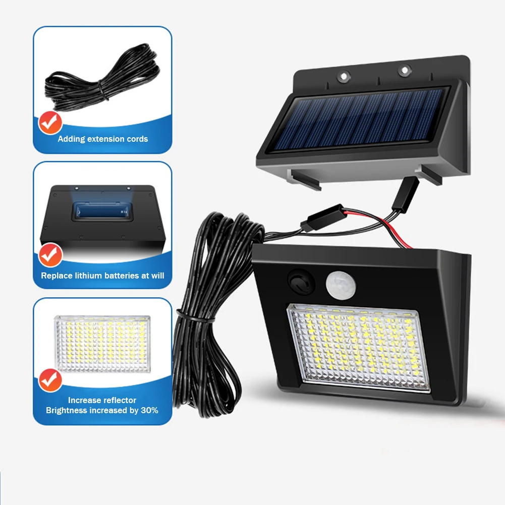 32LED/48LED Floodlight 1200mAh Outdoor Garden Spotlight IP65 Waterproof Solar Wall Lights Long Endurance Fence Street Lighting