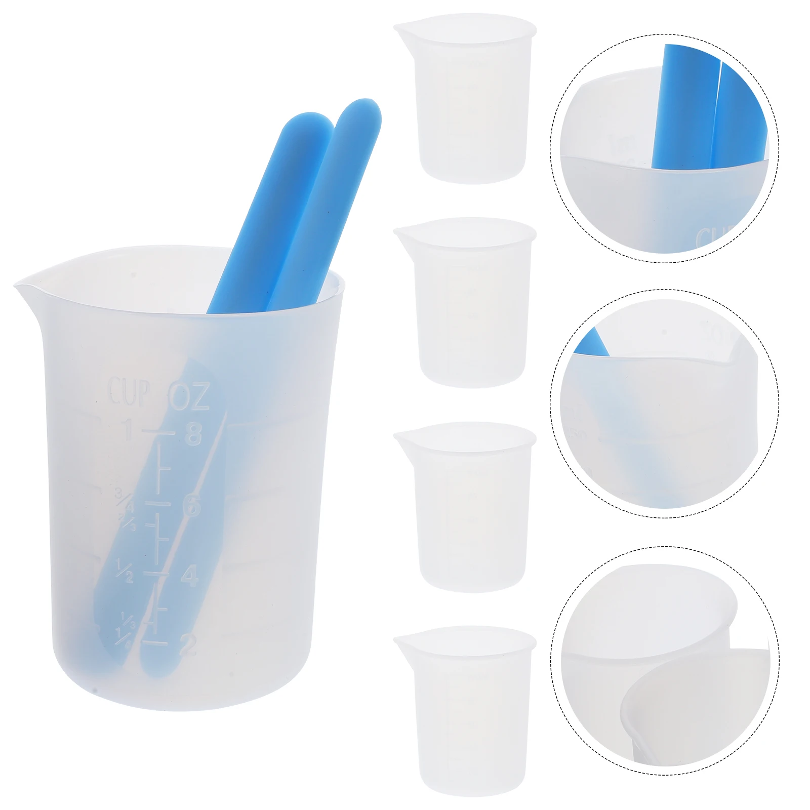 

Measuring Cup Set Epoxy Resin Mixing for Stir Sticks Tools Measure Cups and Accessories Stirrer Silicone