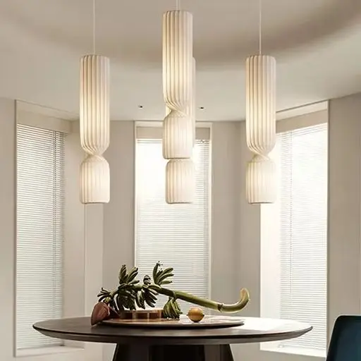 Nordic Fabric Ceiling Hanging Lamps Living Room Chandelier Home Decoration Bedroom LED Pendant Lights Bedside Light Floor Lamp