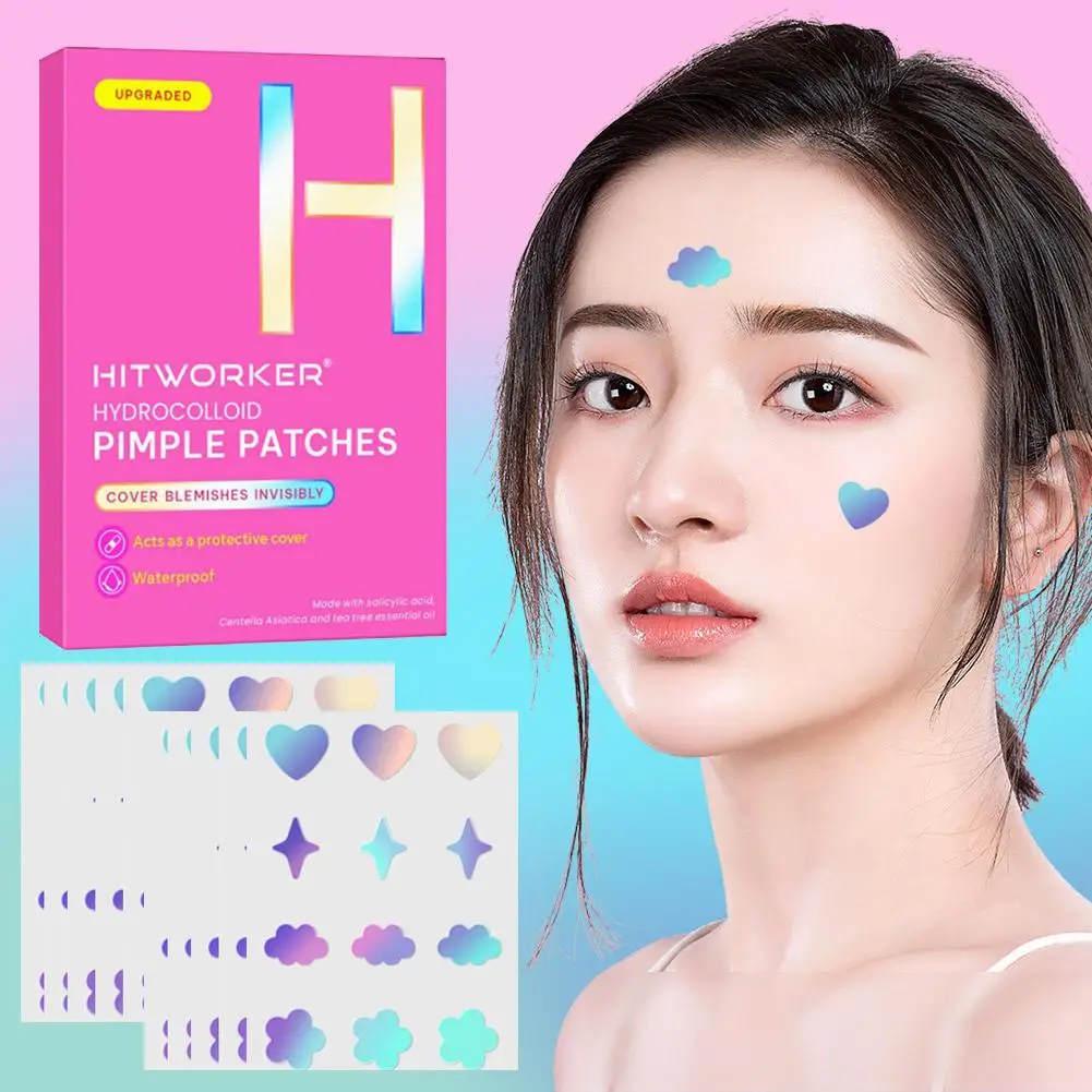 120 قطعة شكل قلب ملون حب الشباب بقع الغروانية المائية لطيف ورقيقة جدا بثرة التصحيح حب الشباب بقعة امتصاص العناية بالبشرة غير مرئية #5