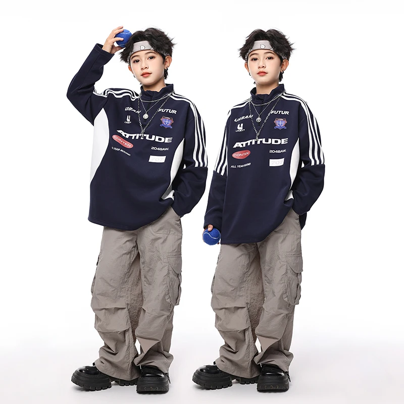 

Girls K-pop Clothing Sweatshirt Street Dance Cargo Pants Boys Hip Hop Clothes Set Kids Hip Hop Jazz Costume Child Streetwear