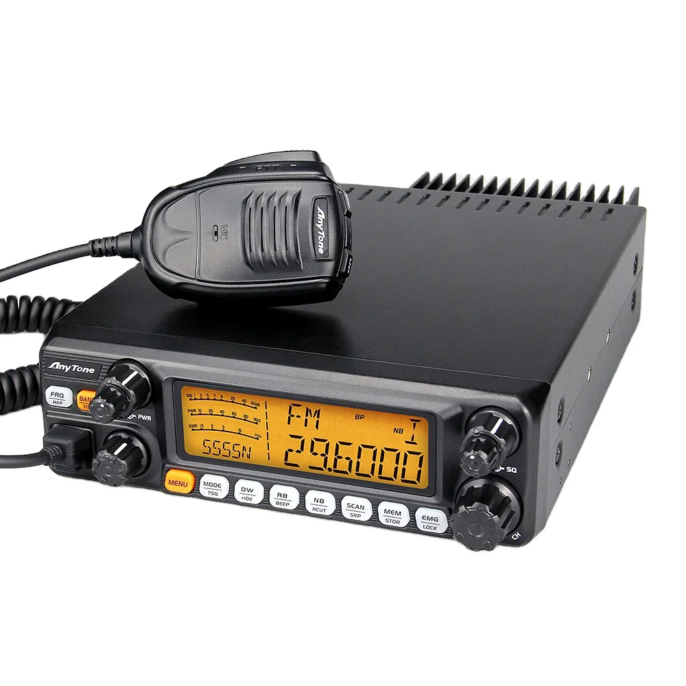 New Original CB Radio Anytone AT-5555N II 28.0-29.7 Mhz 40 Channel Mobile Transceiver With Display Car Radio 10 meter Radio