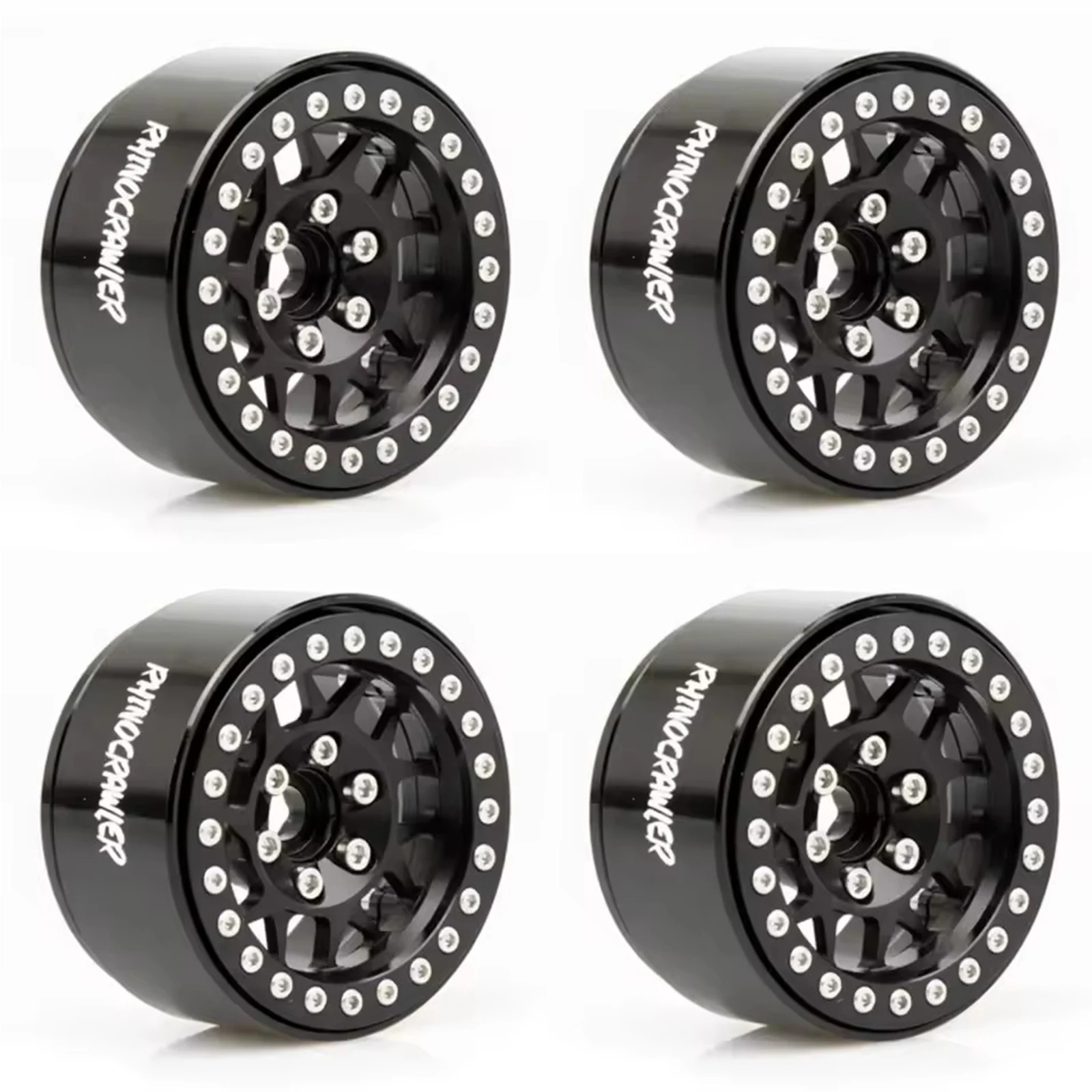 RhinoCrawler 4 SZT. Aluminiowe Felgi Beadlock 1.9 Cala do Samochodów RC Crawler 1/10 Axial SCX10 RR10 Wraith TRX4 TRX-6