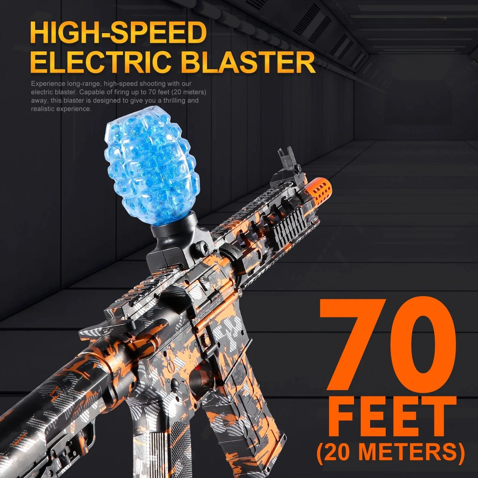 M416 Pistola giocattolo elettrica Blaster con sfera d'acqua, completamente automatica, gioco di tiro all'aperto, giocattoli, regalo perfetto per i bambini (nessun proiettili inclusi)