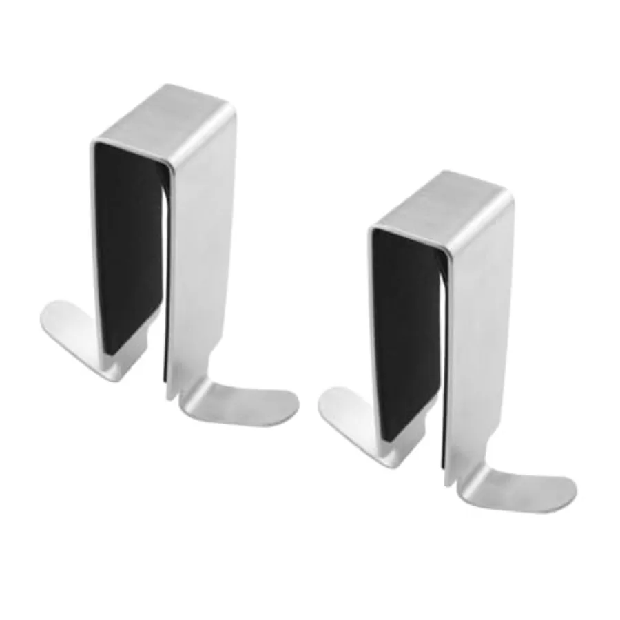 

ZYAMY 2PCS Shower Door Double Sided Hooks Stainless Steel for Towels Bath Sponges and Robes Hanging on Frameless Glass Shower D
