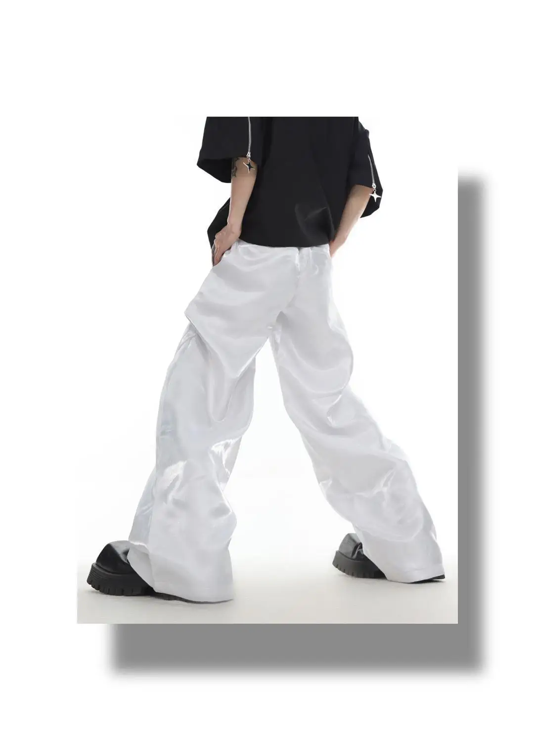 2026 Autumn New High-end Light-sensitive Drape Trousers Loose Trousers Straight-leg Trousers
