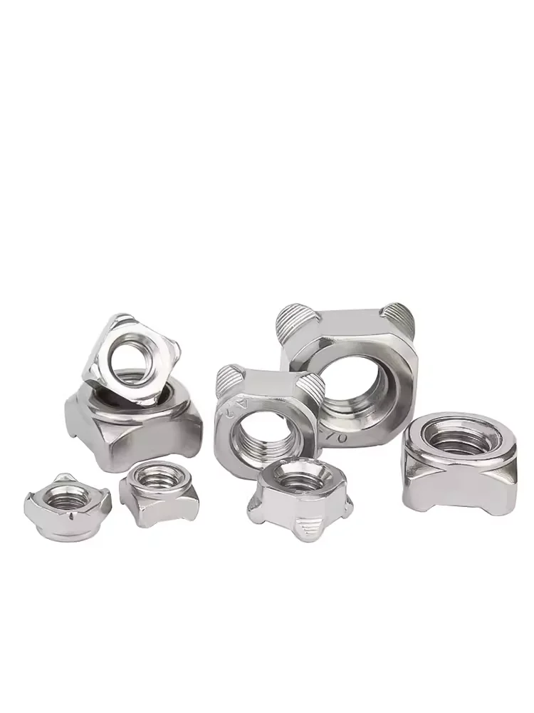 Din928 304 Stainless Steel Square Weld Nuts Corner Spot Welding Soldering Nut M4-m12