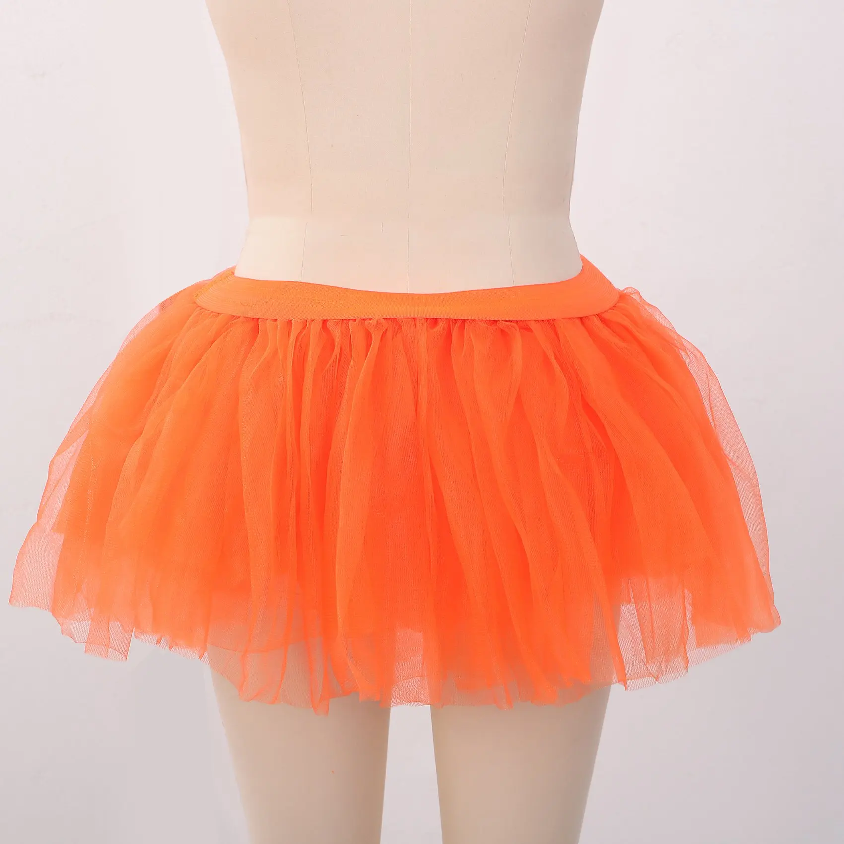 Tutu de danse en tulle pour femmes et filles, 5 couches, costume de soirée de Rh, tutu orange