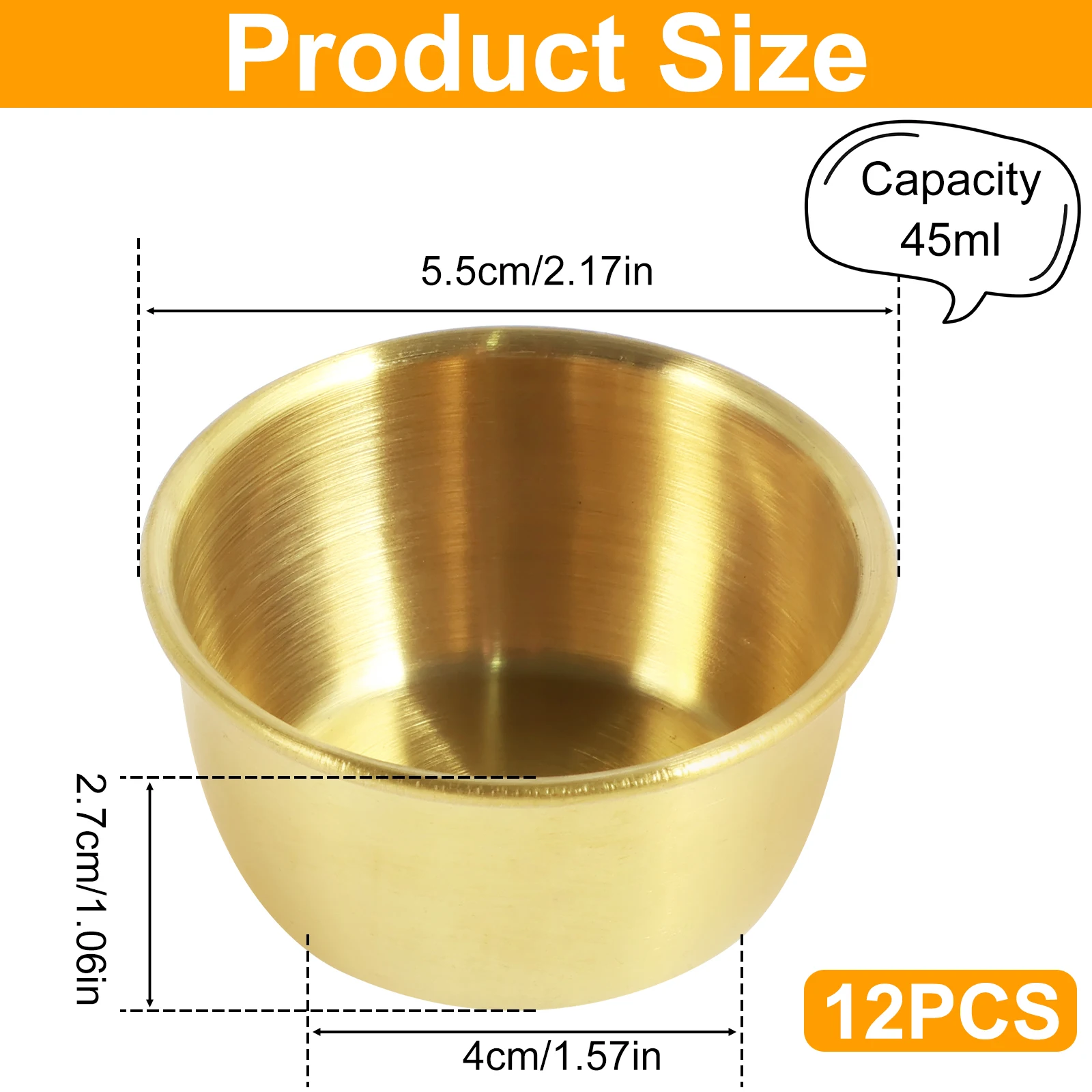 12/24Pcs Stainless Steel Small Sauce Cup Seasoning Spice Dishes Round Dipping Bowl 45/55ml Tableware Kitchen Supplies Korean
