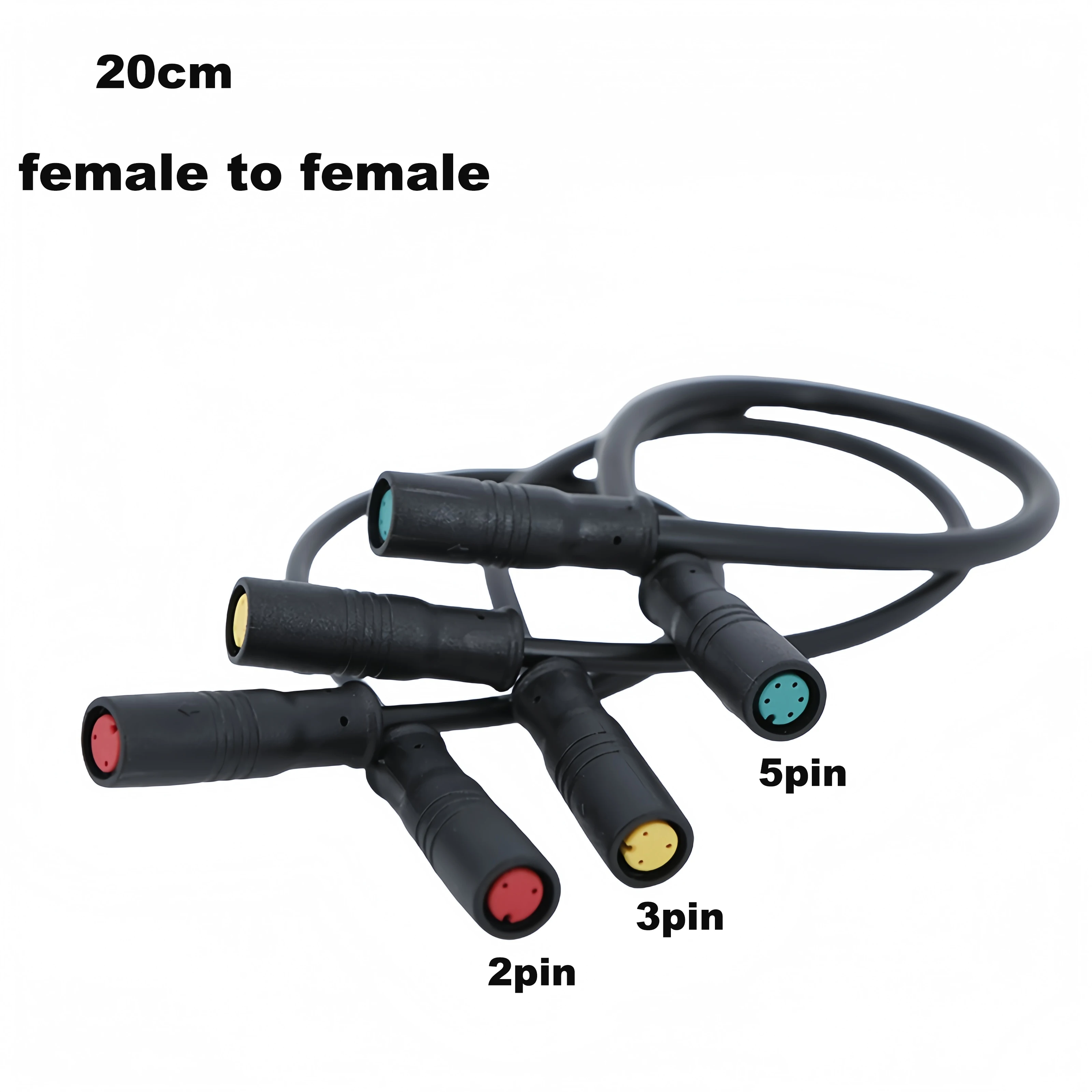 30cm M8 2 3 5 Pin Female Male to male female cable Electric Bicycle Butt Joint Plug Waterproof for Ebike Display Cable Connector