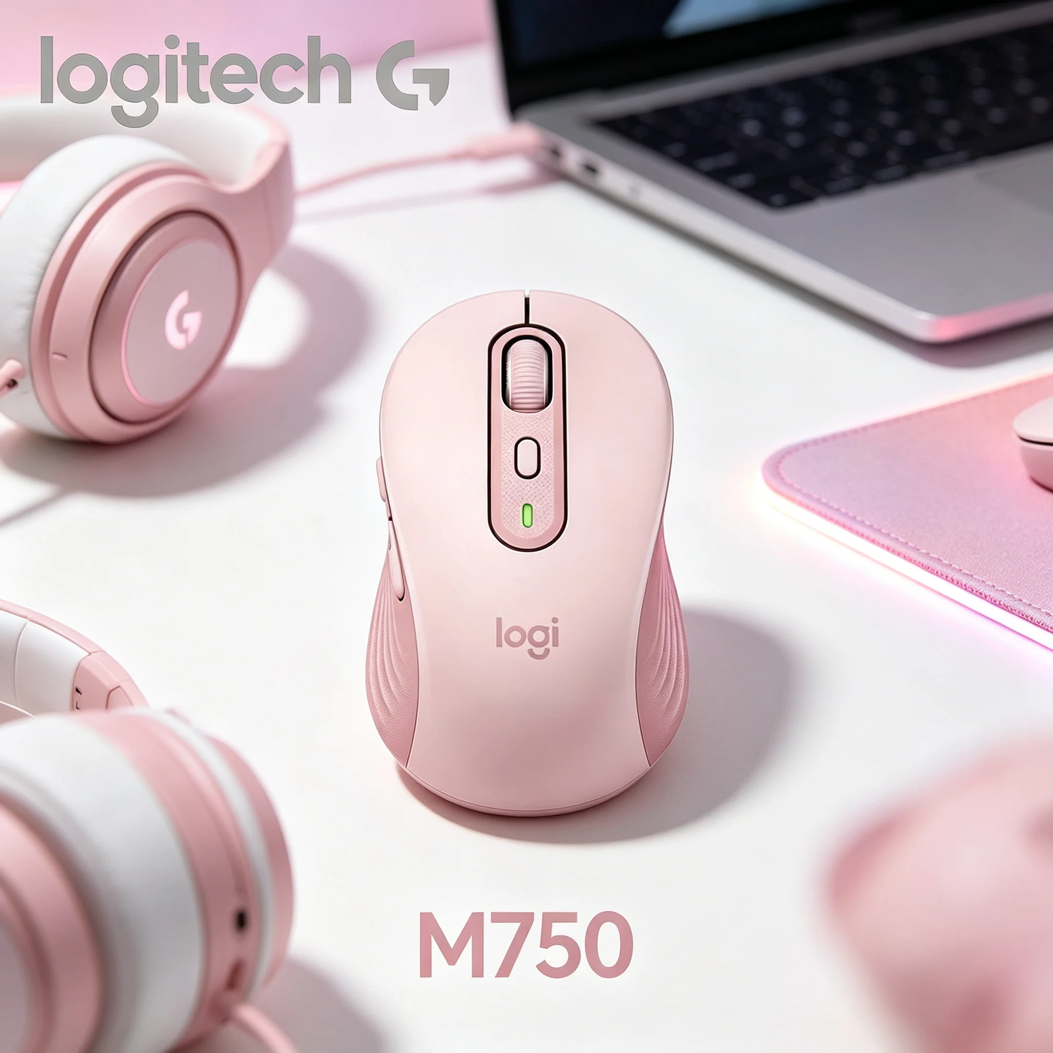 Ergonomic Curved Logitech M750 Wireless Mouse Reduce Wrist Pressure Comfort For Long Hours Computer Office Operation