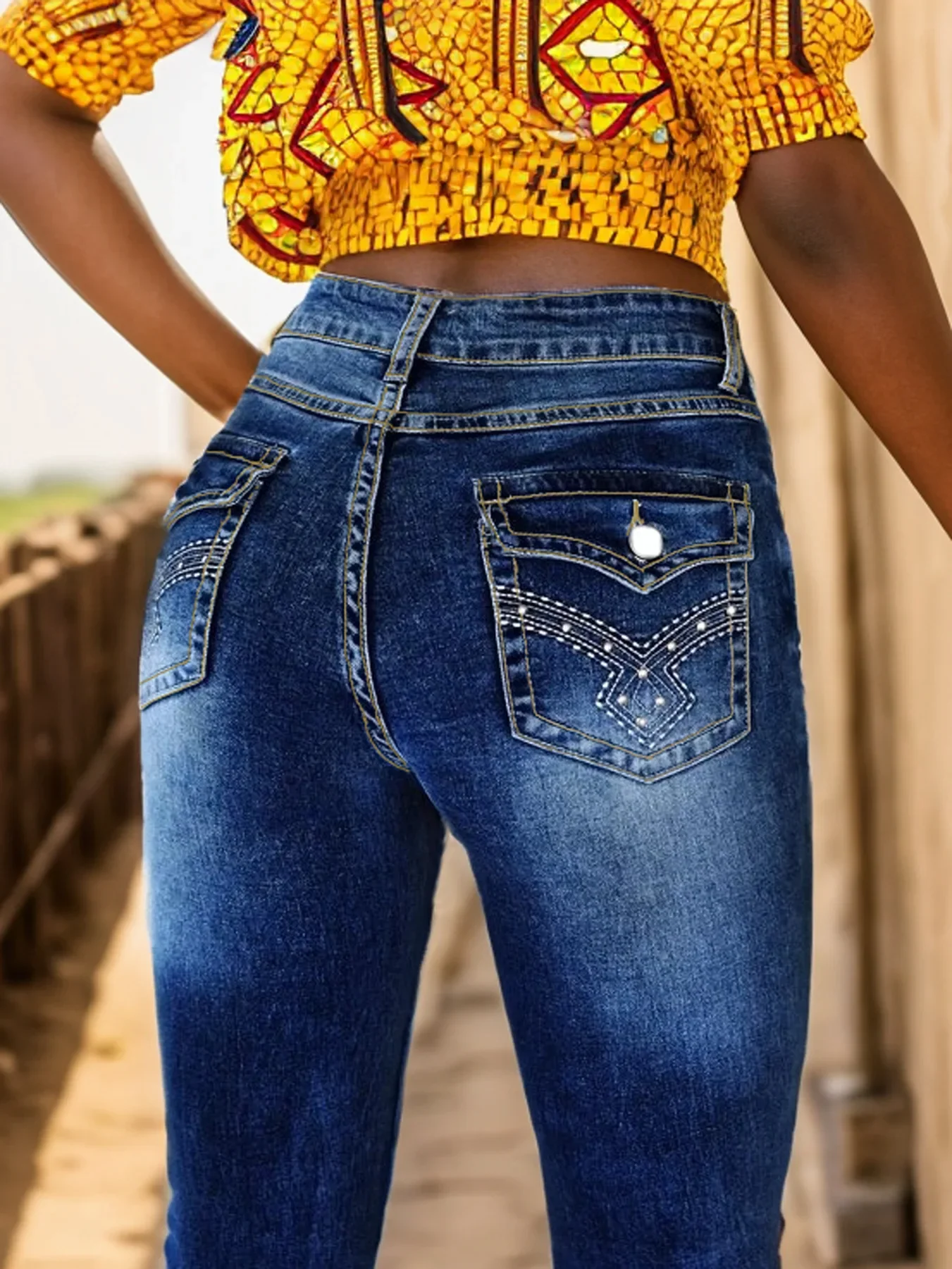 Pantalones vaqueros acampanados para mujer, vaqueros desgastados lavados, ropa de calle de cintura media, pantalones vaqueros de otoño 2025, pantalones con bolsillos bordados Vintage