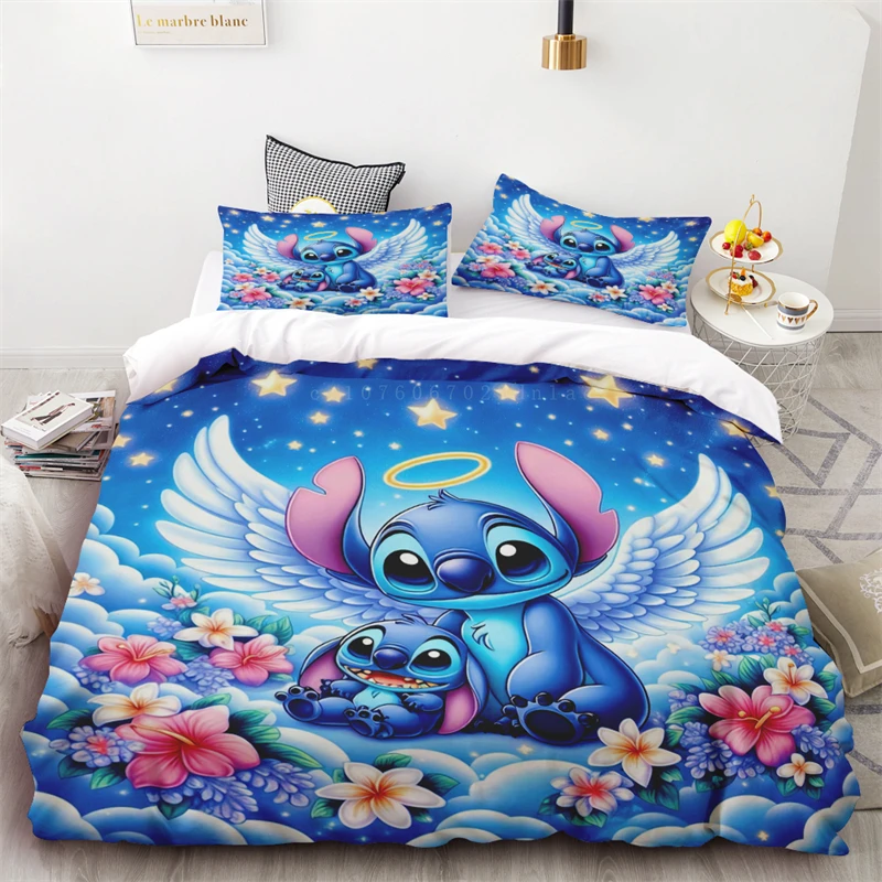 Duvet Cover Stitch Angel Love Background One Quilt Cover Two Pillowcases Single Double Queen King Size No Filling Inside