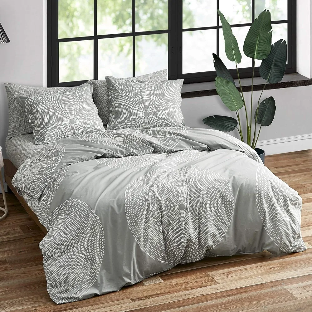 Duvet Cover Duvet cover set, smooth cotton dense woven bedding and matching pillowcases, lightweight home decoration