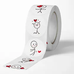 500pcs 20mm Cartoon Reward Sticker Roll Love Labels Valentine's Day Sticker for Wedding Gift Decor Envelope Sealing Scrapbooking